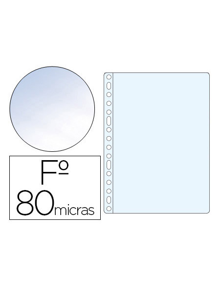 ESSELTE FUNDA PP CRISTAL 16 TALADROS FOLIO 80 MICRAS -100U-