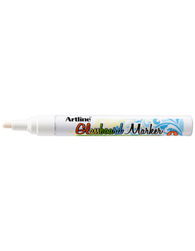 Rotulador artline glass marker especial cristal borrable en seco o humedo color blanco