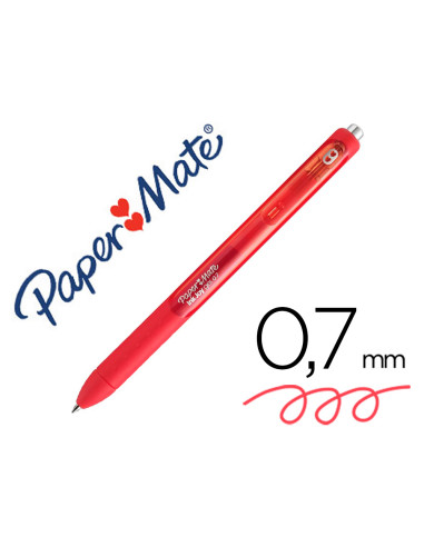 PAPER MATE INKJOY GEL BRILLANTE BOLÍGRAFO RETRÁCTIL PUNTA MEDIA ROJO CAJA -12U-