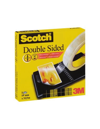 Cinta adhesiva scotch dos caras 33 mt x 19 mm