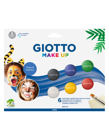 Set giotto make up pintura facial 6 botes 5 ml colores clasicos