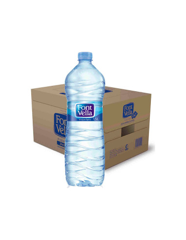 Agua mineral natural font vella botella sant hilari 1,5 l