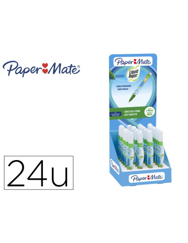 Corrector paper mate lapiz liquid paper 7 ml expositor de 24 unidades