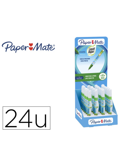 Corrector paper mate lapiz liquid paper 7 ml expositor de 24 unidades