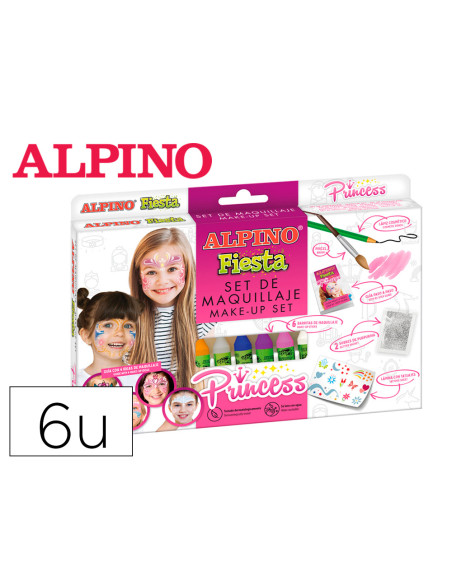 Barra de maquillaje alpino princesa caja de 6 unidades colores surtidos