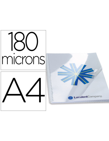 GBC PORTADAS HICLEAR A4 PVC 180 MICRAS CRISTAL TRANSPARENTE -PACK 100U-