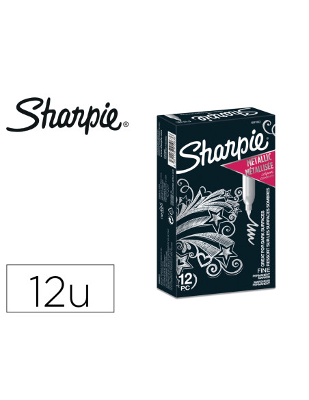 SHARPIE MARCADOR PERMANENTE METALLIC PUNTA FINA PLATA