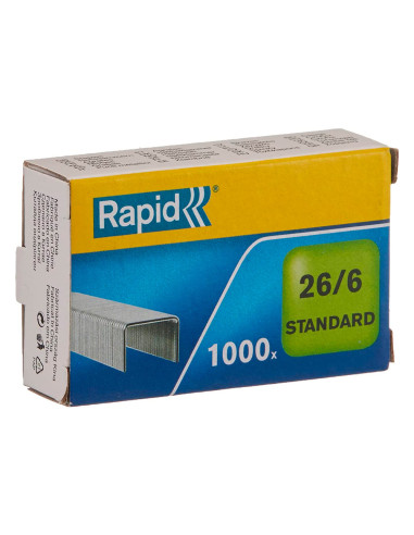 Grapas rapid 26/6 mm galvanizada caja de 1000 unidades