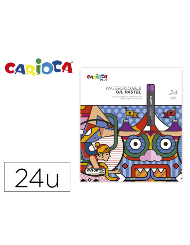 Lapices pastel carioca plus al oleo caja de 24 unidades colores surtidos