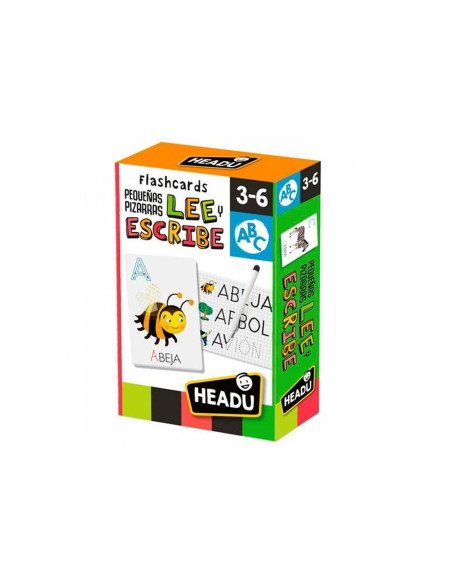 HEADU FLASHCARDS LEE Y ESCRIBE MONTESSORI 25 MINI PIZARRAS INTERACTIVAS 3-6 AÑOS