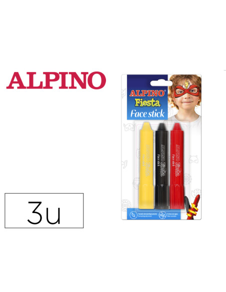 ALPINO MAQUILLAJE EN BARRA FIESTA FACE STICK PACK DE 3 C/SURTIDOS