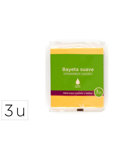 BAYETAS AMARILLA SUAVE 40X36 SUAVE AMARILLO -PACK 3U-