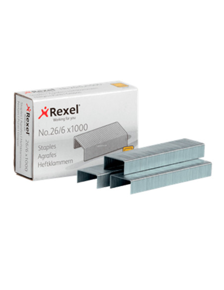 REXEL GRAPAS 26/6 GALVANIZADAS -CAJA DE 1000-