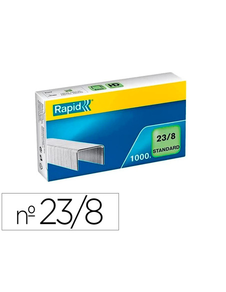 RAPID GRAPAS ESTÁNDAR 23/8 GALVANIZADAS -CAJA DE 1000-