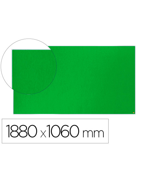 Tablero de anuncios nobo impression pro fieltro verde formato panoramico 85 1880x1060 mm