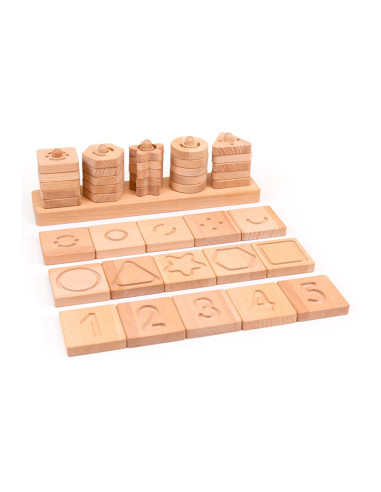 Juego didactico andreutoys formas geometricas sensoriales madera