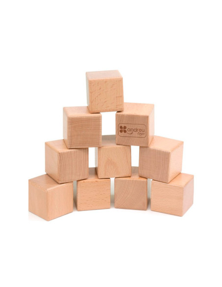 Juego didactico andreutoys 10 cubos sensoriales con sonido madera