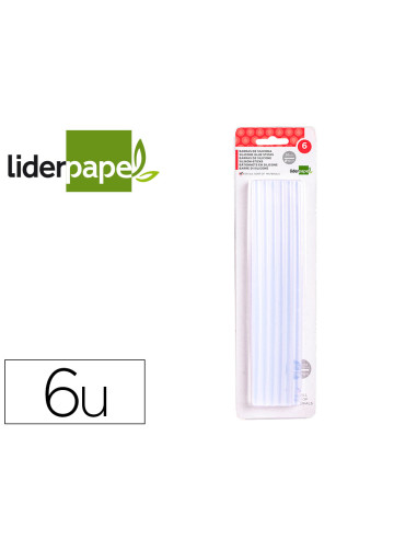 Barra termofusible liderpapel de 11 mm de diametro x 200 mm de largo blister de 6 unidades