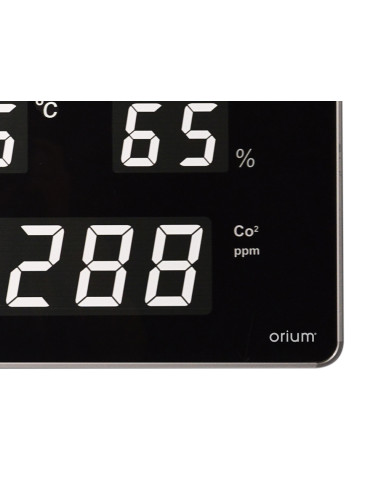 Reloj orium cep con medidor de co2 pantalla led alarma personalizable y sensor de infrarrojos 400x360x40 mm