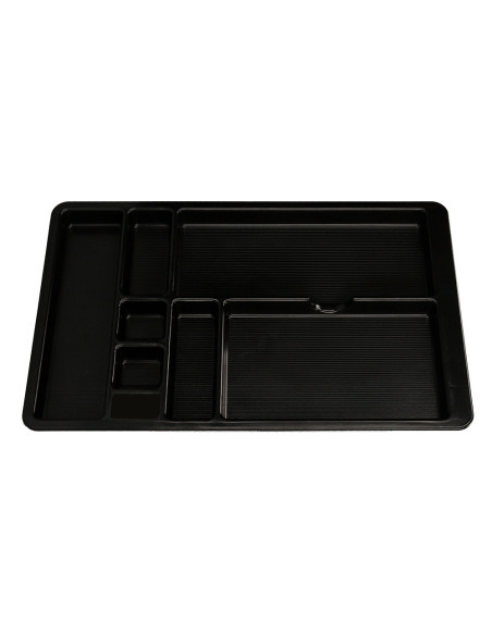 Bandeja organizadora q-connect de cajones color negro 364x225x21 mm