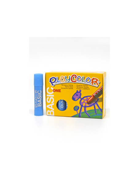 Tempera solida playcolor basic one 10 gr azul claro caja de 12 unidades