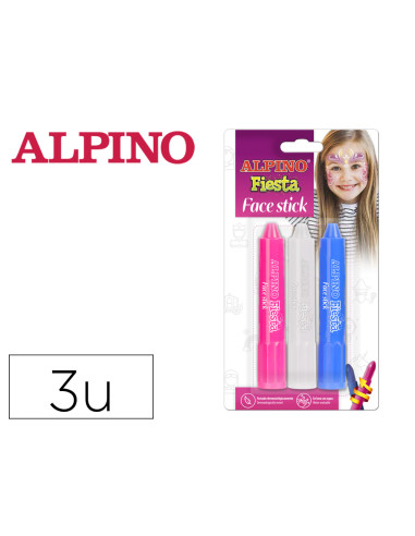 Barra de maquillaje alpino fiesta face stick princesas blister de 3 unidades colores surtidos