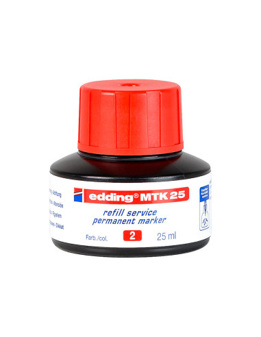 Tinta rotulador edding mtk25 con sistema capilar color rojo frasco de 25 ml