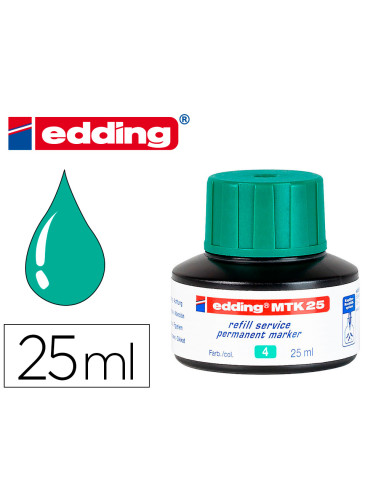 Tinta rotulador edding mtk25 con sistema capilar color verde bote 25 ml