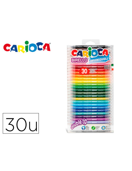 Rotulador carioca birello bipunta bolsa de 30 unidades colores surtidos