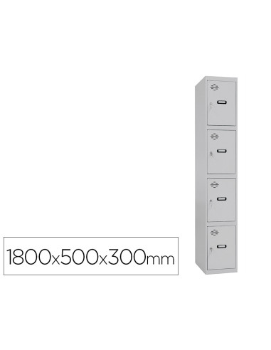 SIMONRACK CASILLERO METÁLICO SIMONLOCKER 4P MONOBLOQUE 180X50X30CM GRIS