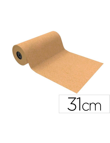 Papel de regalo basika kraft liso natural ancho 31 cm longitud 80 m