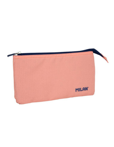 Bolso escolar portatodo milan 1918 collection 3 cremalleras y 5 compartimentos rosa 215x35x125 mm