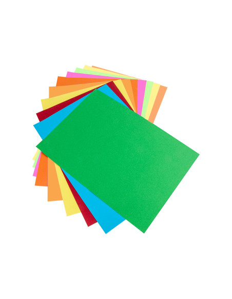 Bloc trabajos manuales liderpapel cartulina 240x315mm 10 hojas 5 colores neon + 5 colores intensos