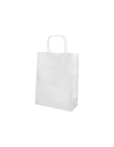 Bolsa papel q-connect celulosa blanco xs con asa retorcida 180x240x80 mm