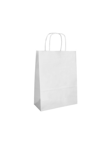 Bolsa papel q-connect celulosa blanco s con asa retorcida 240x320x10 mm