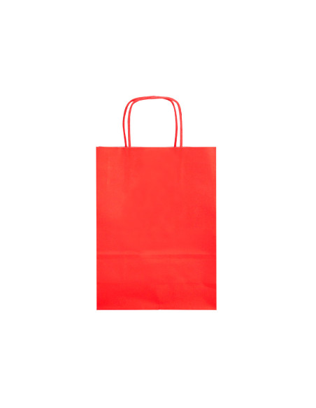 Bolsa papel q-connect celulosa rojo m con asa retorcida 270x370x12 mm