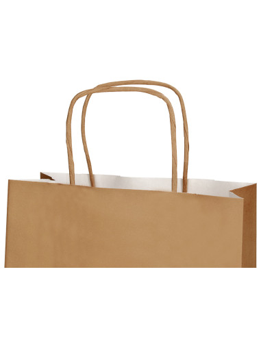 Bolsa papel q-connect celulosa natural liso l con asa retorcida 320x400x14 mm