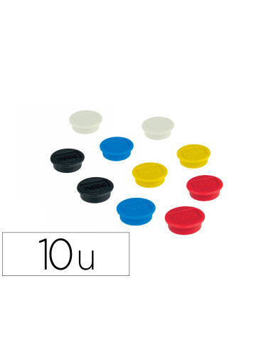 Iman para sujecion nobo 13 mm diametro caja de 10 unidades colores surtidos