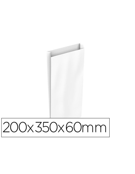 Sobre papel basika celulosa blanco con fuelle m 200x350x60 mm paquete de 25 unidades