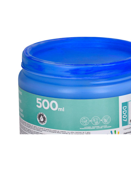 Pintura dedos liderpapel tarrina de 500 ml azul