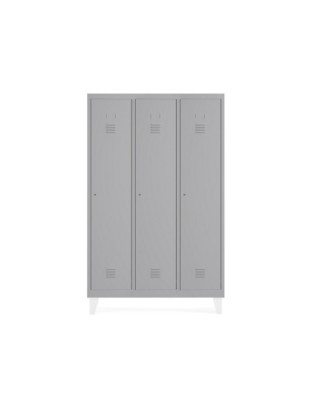 Taquilla metalica rocada 300 3 modulos x 3 puerta gris 910x500x1800 mm