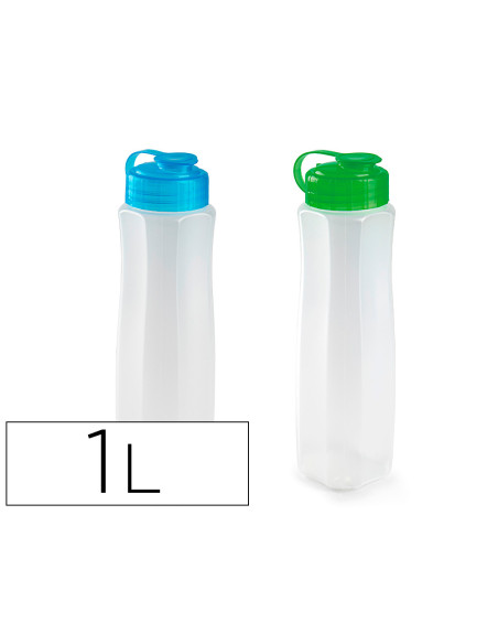 Botella plasticforte plastico capacidad 1 l 80x80x280 mm