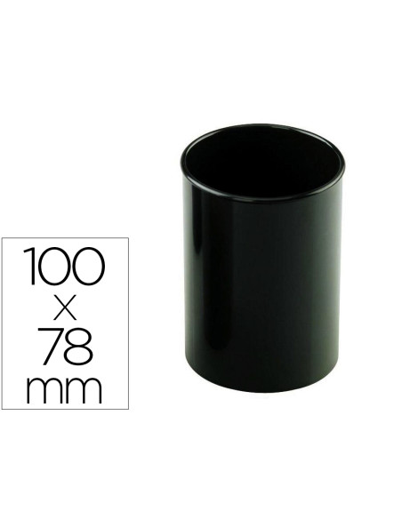 Cubilete portalapices faibo negro opaco plastico reciclado diametro 78 mm alto 100 mm alto