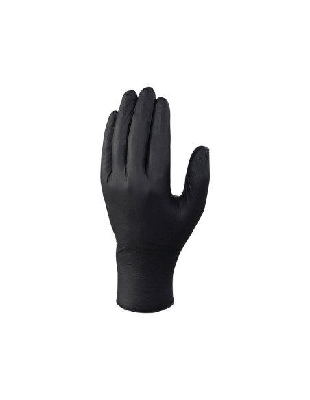 Guantes deltaplus de nitrilo desechable negro caja de 100 unidades talla 7-8