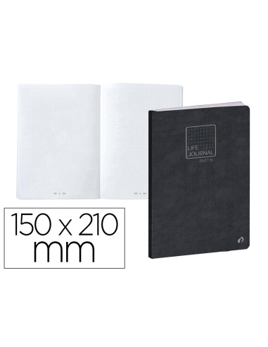 Libreta quo vadis life journal dots metodo bullet 15x21 cm 215 hojas 90 gr tapa negra