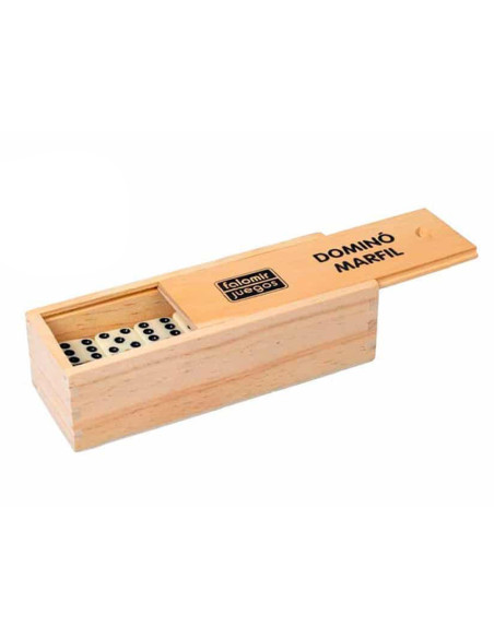 Domino falomir marfil en caja de madera