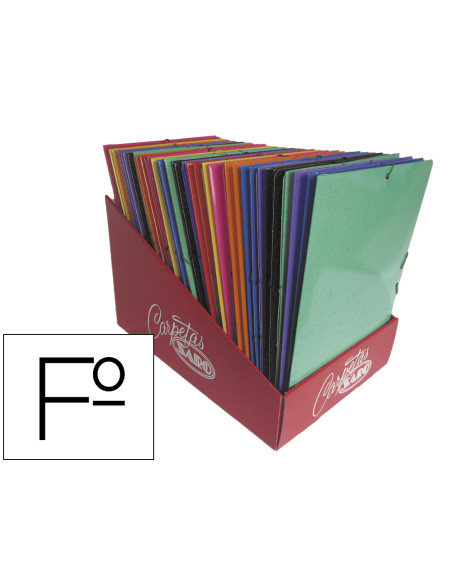 Carpeta gomas solapas saro carton folio colores surtidos