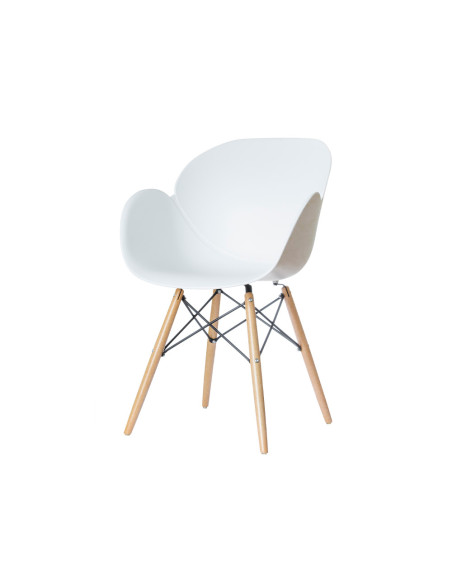 Silla paperflow kiwood pie haya asiento blanco lote de 2 unidades