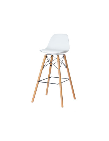 Taburete paperflow steelwood pie haya asiento blanco lote de 2 unidades