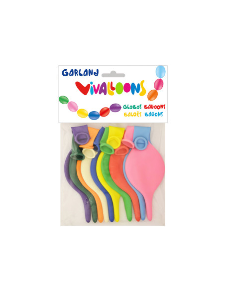 Globo 100% latex biodegradable blister de 10 unidades colores surtidos